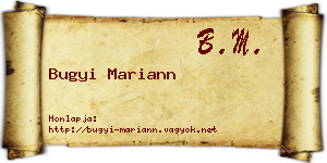 Bugyi Mariann névjegykártya