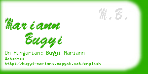 mariann bugyi business card